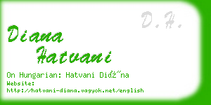 diana hatvani business card